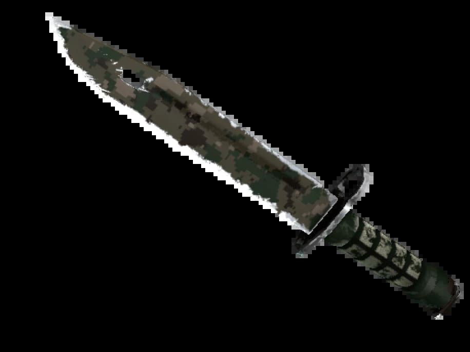 ★ StatTrak™ Штык-нож | Пиксельный камуфляж «Лес» (Поношенное)