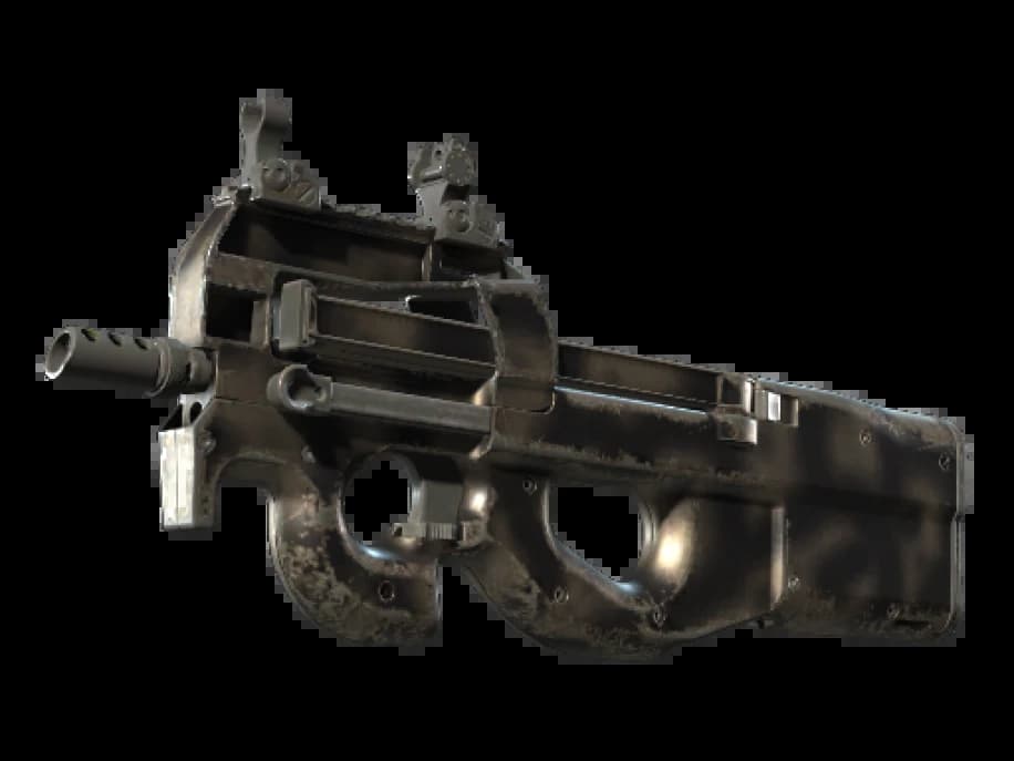 Сувенирный P90 | Сажа (Поношенное)