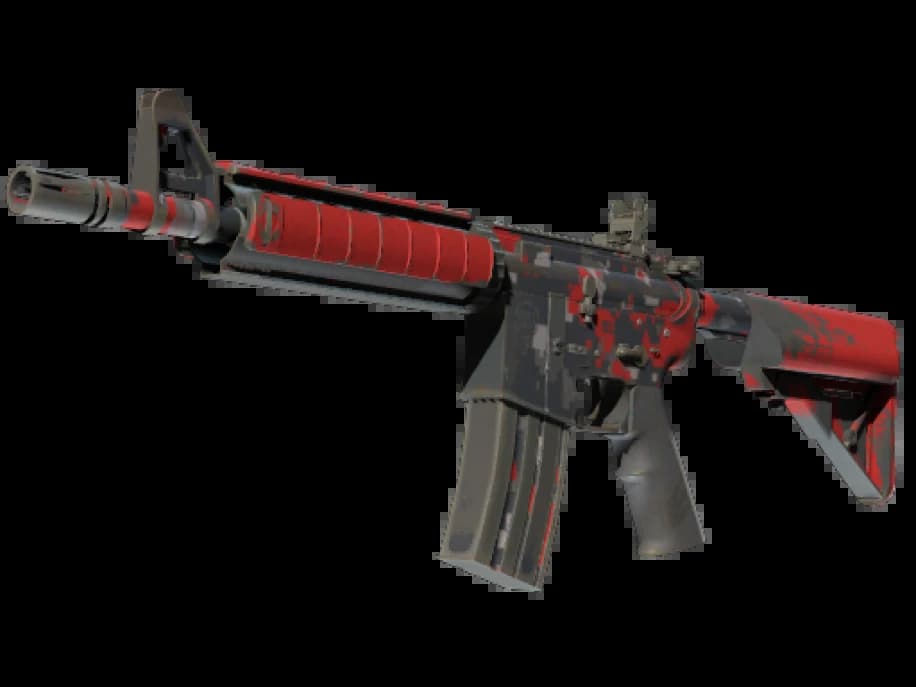 Сувенирный M4A4 | Пиксельный камуфляж «Красный» (После полевых испытан?