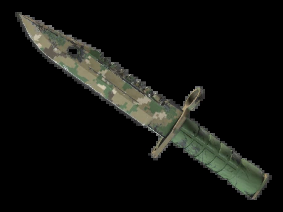 ★ StatTrak™ Штык-нож M9 | Пиксельный камуфляж «Лес» (После полевых испытан